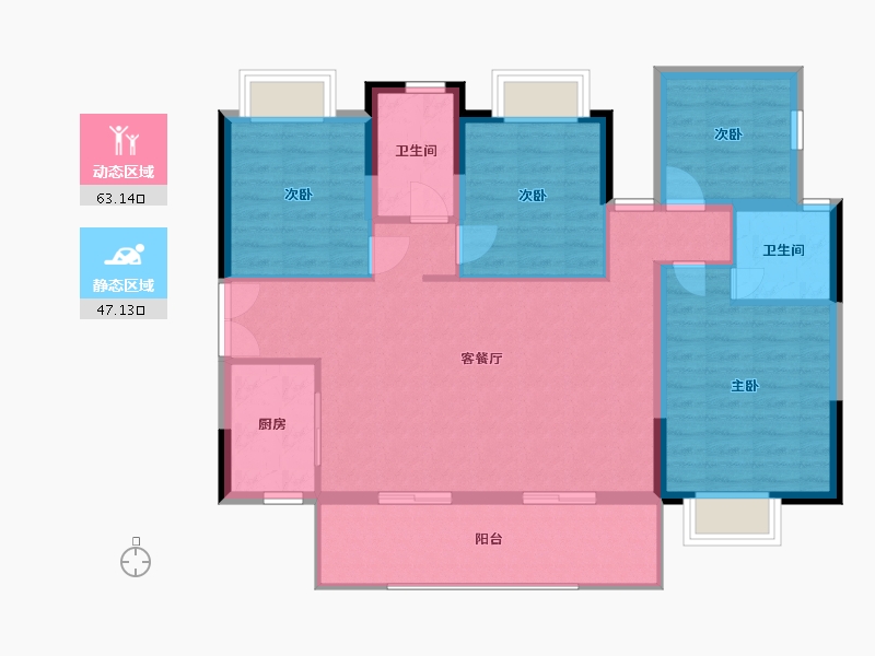 广西壮族自治区-南宁市-大都郡-99.83-户型库-动静分区