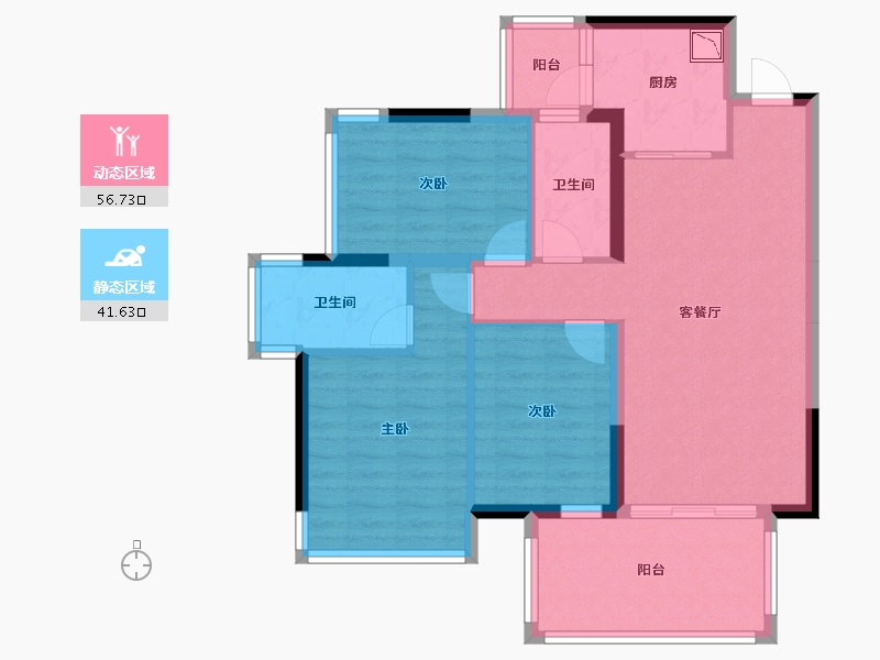 广西壮族自治区-南宁市-青溪府-87.56-户型库-动静分区