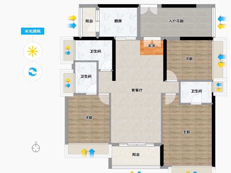 广东省-中山市-利和文华里-106.47-户型库-采光通风