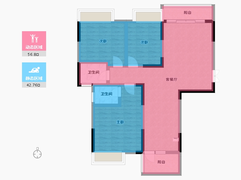 广西壮族自治区-桂林市-和欣西堤春天-87.91-户型库-动静分区