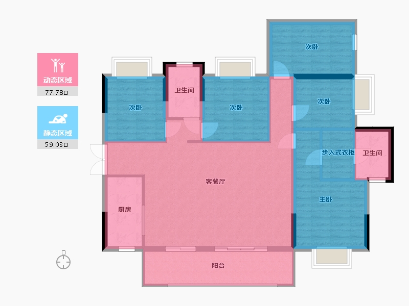 广西壮族自治区-南宁市-大都郡-124.42-户型库-动静分区