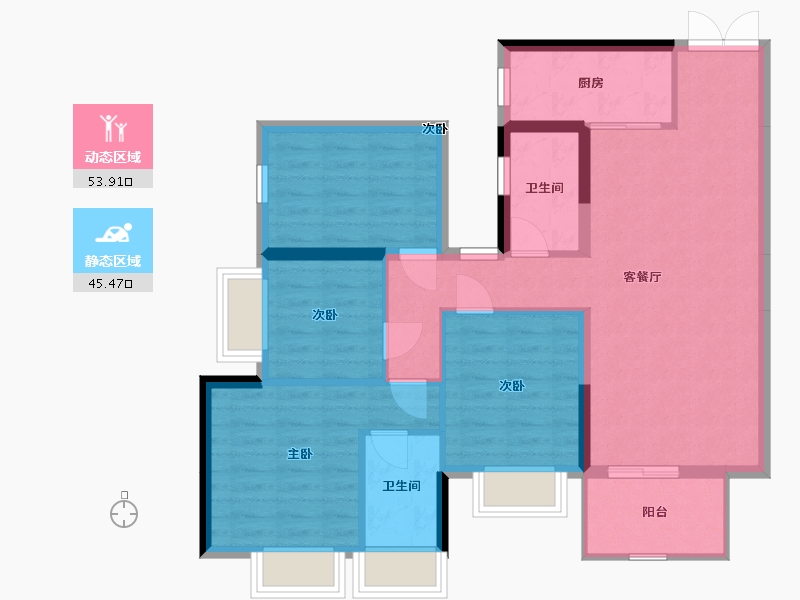 广西壮族自治区-南宁市-大都郡-89.04-户型库-动静分区