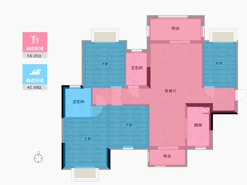 广西壮族自治区-南宁市-中国铁建凤岭国际城-89.52-户型库-动静分区