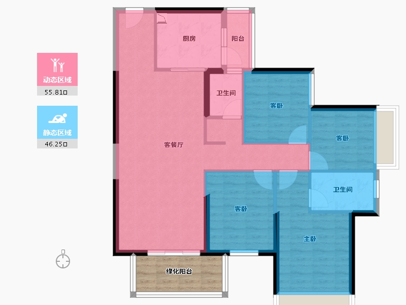 广西壮族自治区-南宁市-天健城天境-97.90-户型库-动静分区