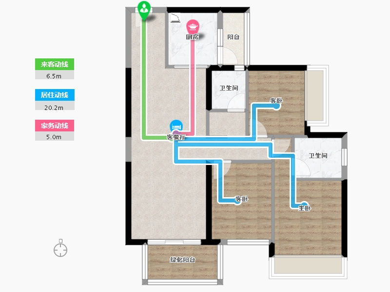 广西壮族自治区-南宁市-天健城天境-82.53-户型库-动静线