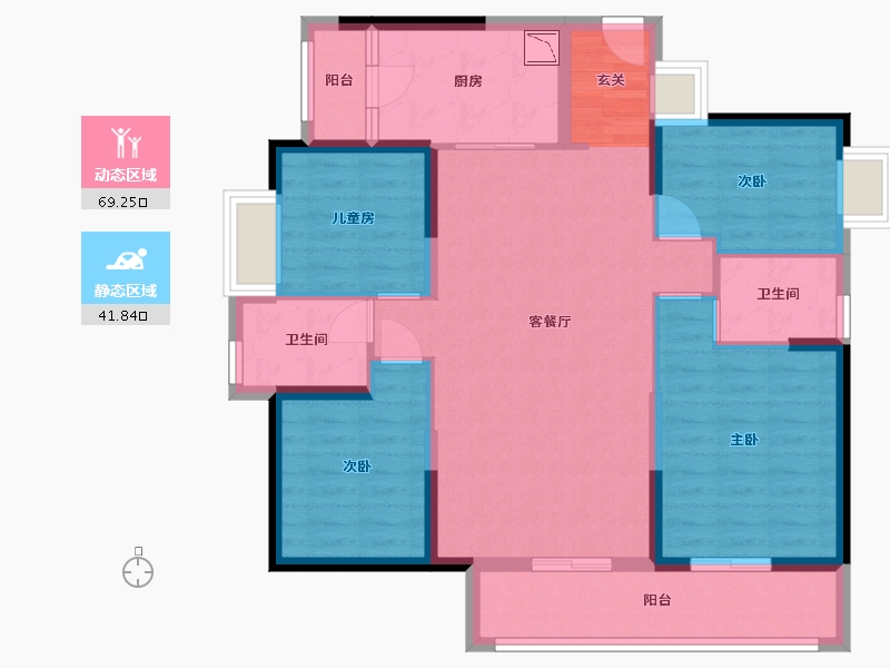 广东省-东莞市-海德琥珀臺-98.66-户型库-动静分区