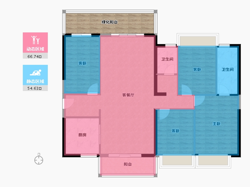 广西壮族自治区-南宁市-天健城天境-121.08-户型库-动静分区