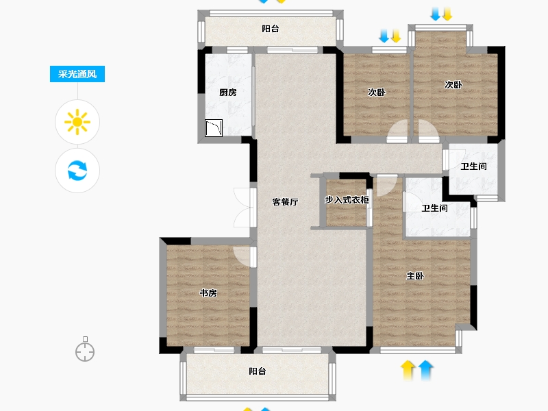 广西壮族自治区-南宁市-青溪府-123.80-户型库-采光通风