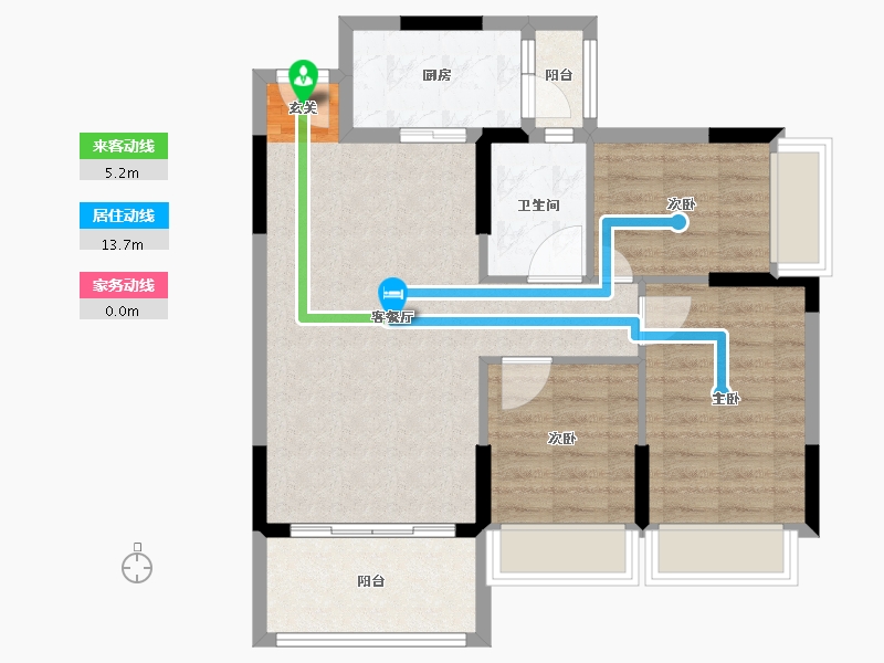 广东省-中山市-鸿瑞壹品-74.00-户型库-动静线