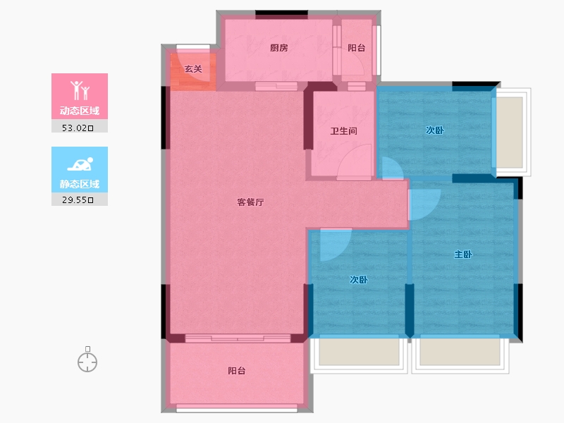 广东省-中山市-鸿瑞壹品-74.00-户型库-动静分区