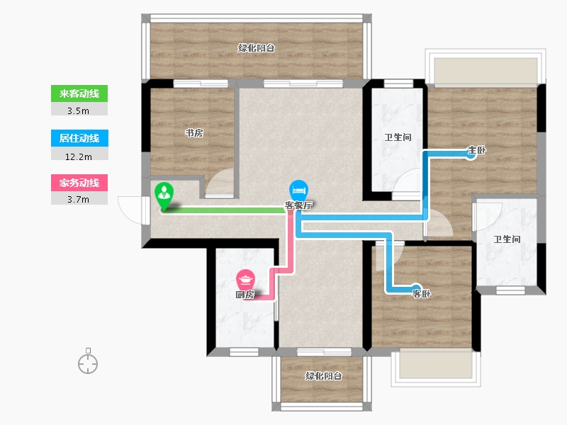 广西壮族自治区-南宁市-盛世金悦-77.34-户型库-动静线