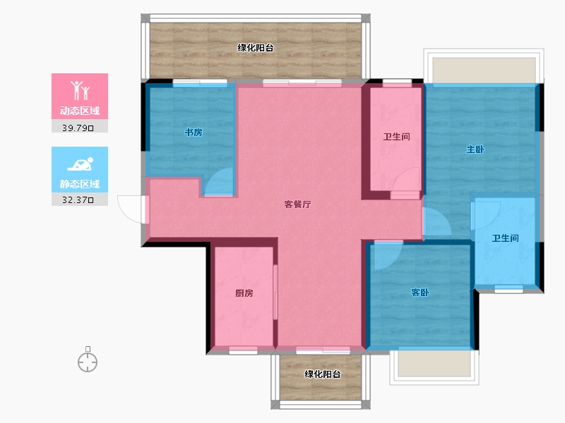 广西壮族自治区-南宁市-盛世金悦-77.34-户型库-动静分区