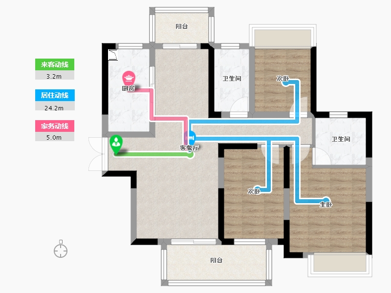 广西壮族自治区-南宁市-紫兰公馆-90.92-户型库-动静线