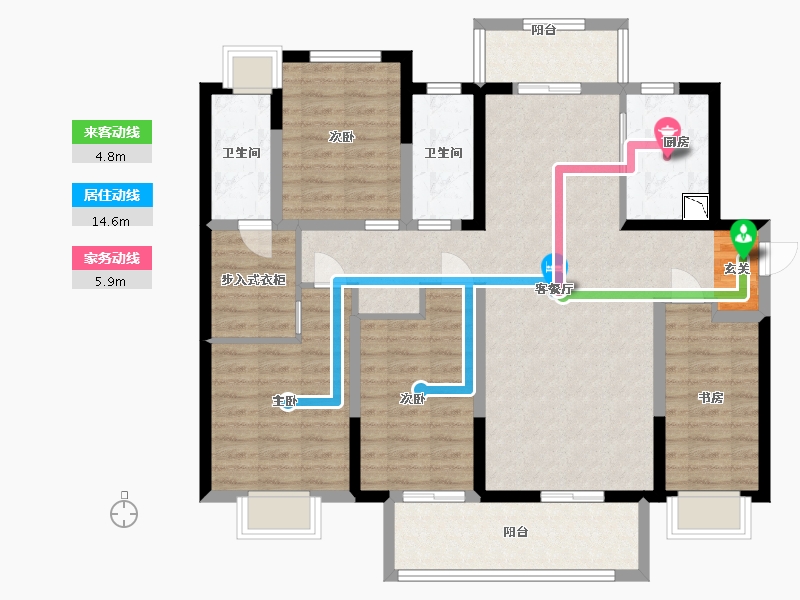 广东省-东莞市-新城玺樾门第-114.40-户型库-动静线