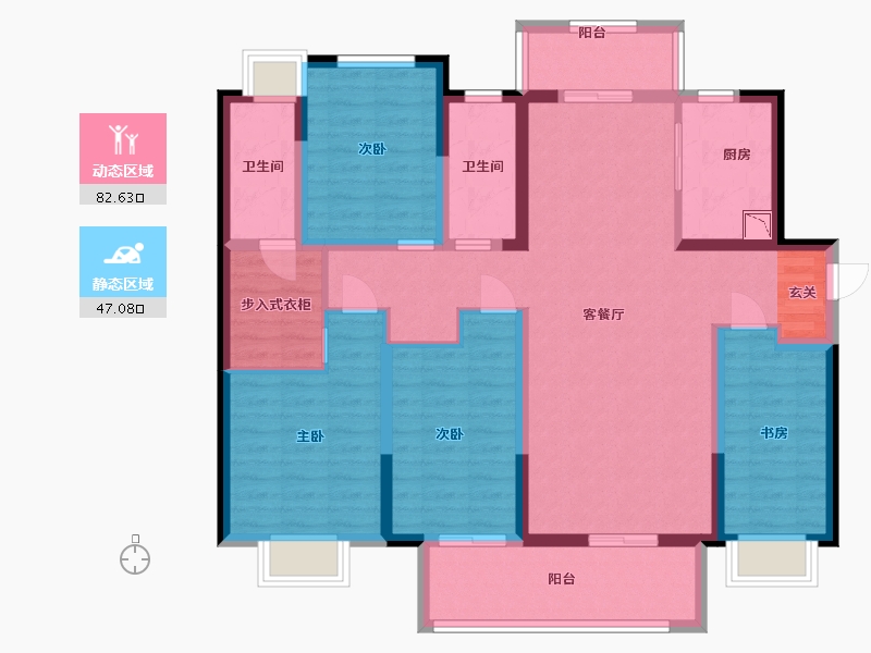 广东省-东莞市-新城玺樾门第-114.40-户型库-动静分区