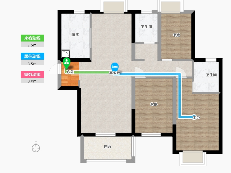 广东省-东莞市-新城玺樾门第-84.00-户型库-动静线