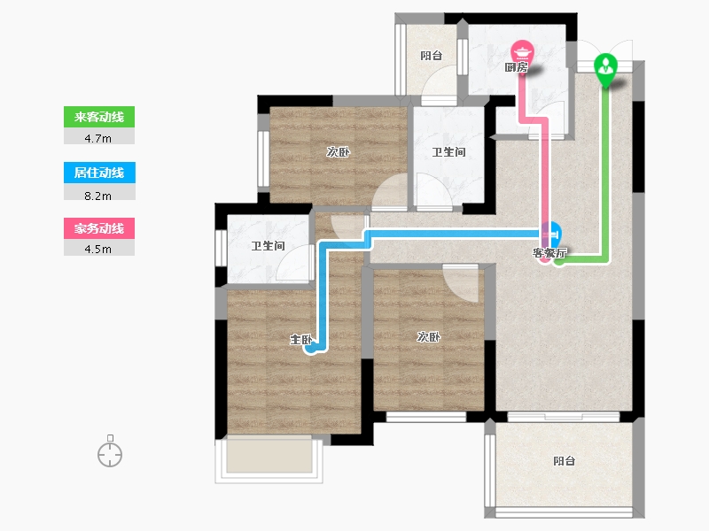 广西壮族自治区-南宁市-紫兰公馆-68.82-户型库-动静线