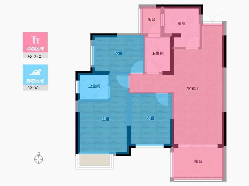 广西壮族自治区-南宁市-紫兰公馆-68.82-户型库-动静分区