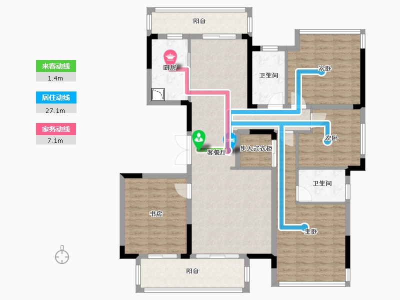 广西壮族自治区-南宁市-青溪府-126.55-户型库-动静线