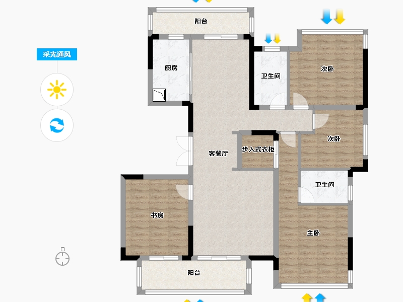 广西壮族自治区-南宁市-青溪府-126.55-户型库-采光通风