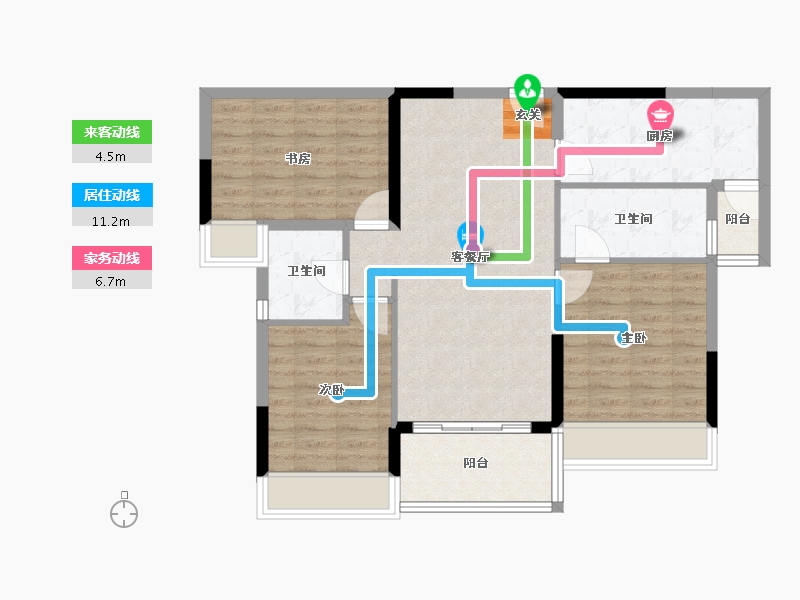 广东省-中山市-鸿瑞壹品-86.32-户型库-动静线