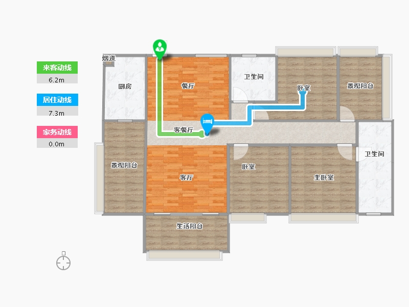 海南省-海口市-金岛国际二期-130.34-户型库-动静线