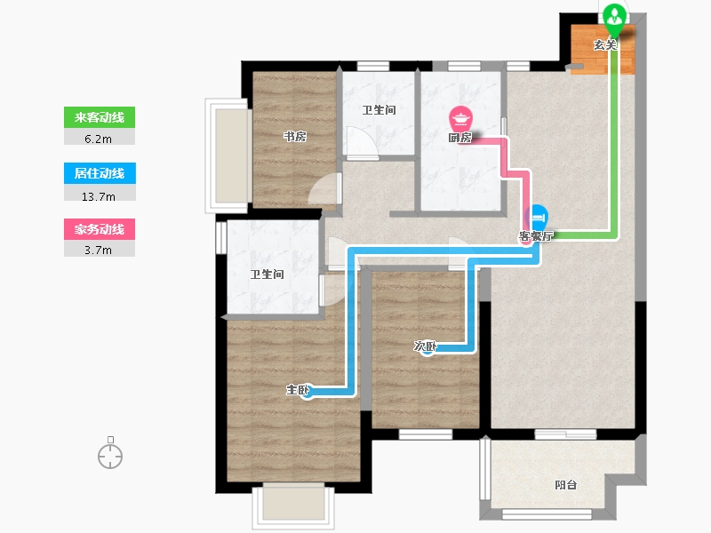 广东省-东莞市-新城玺樾门第-81.60-户型库-动静线