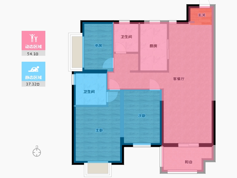 广东省-东莞市-新城玺樾门第-81.60-户型库-动静分区