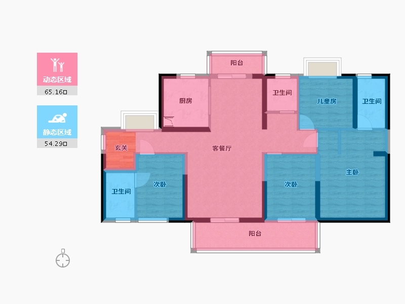 广东省-东莞市-海德琥珀臺-105.47-户型库-动静分区