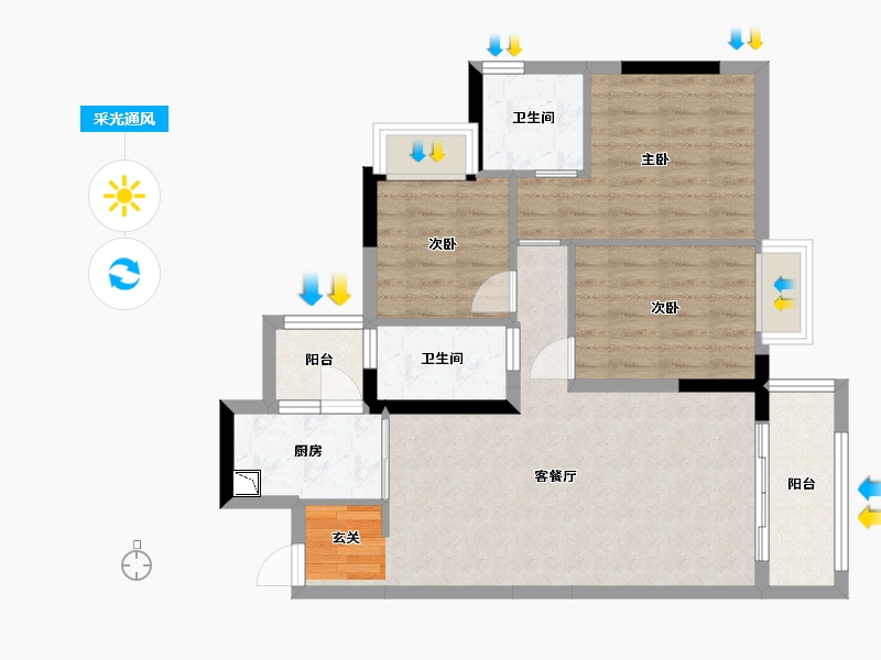 广东省-东莞市-虎门滨海城-75.82-户型库-采光通风