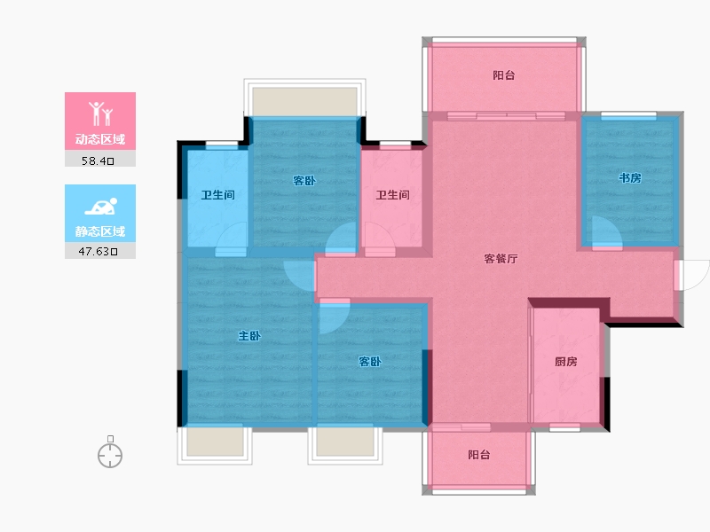 广西壮族自治区-南宁市-九宸府-94.43-户型库-动静分区