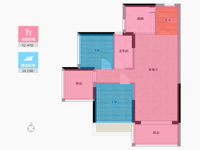 广东省-东莞市-碧桂园中央公园-61.02-户型库-动静分区