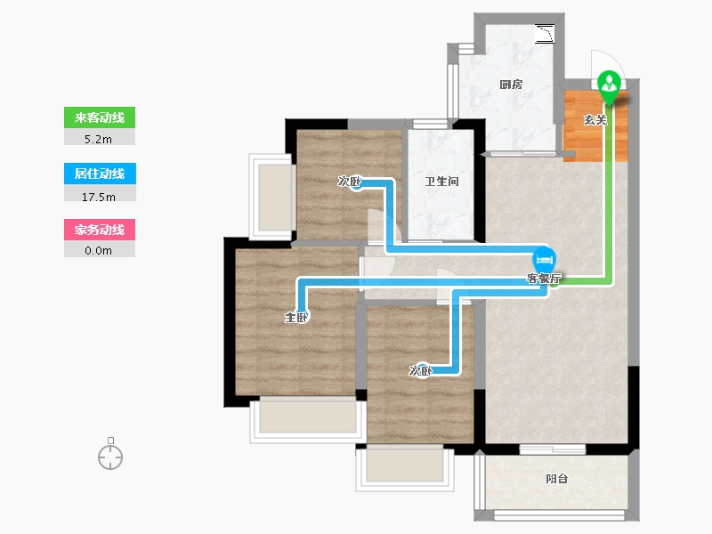 广东省-东莞市-东城碧桂园住宅-64.59-户型库-动静线