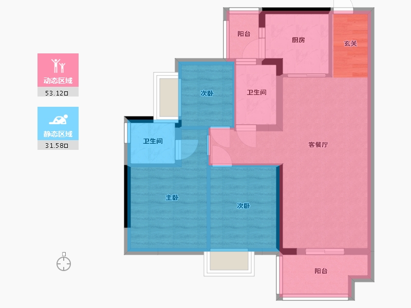 广东省-东莞市-利丰中央华府-75.22-户型库-动静分区