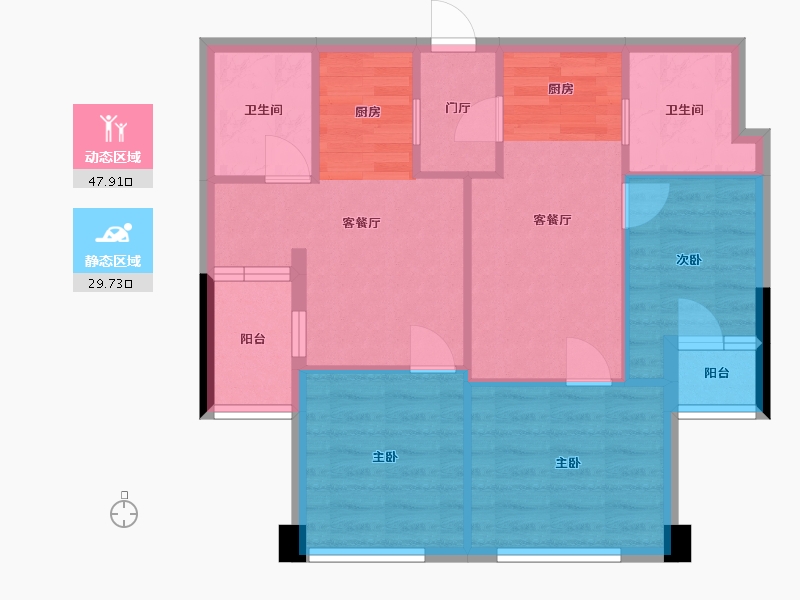 广东省-东莞市-富盈今朝-69.26-户型库-动静分区