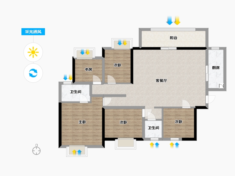 广西壮族自治区-南宁市-中国铁建西派澜岸-116.10-户型库-采光通风