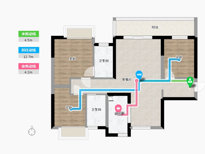 广东省-东莞市-东城碧桂园住宅-77.87-户型库-动静线