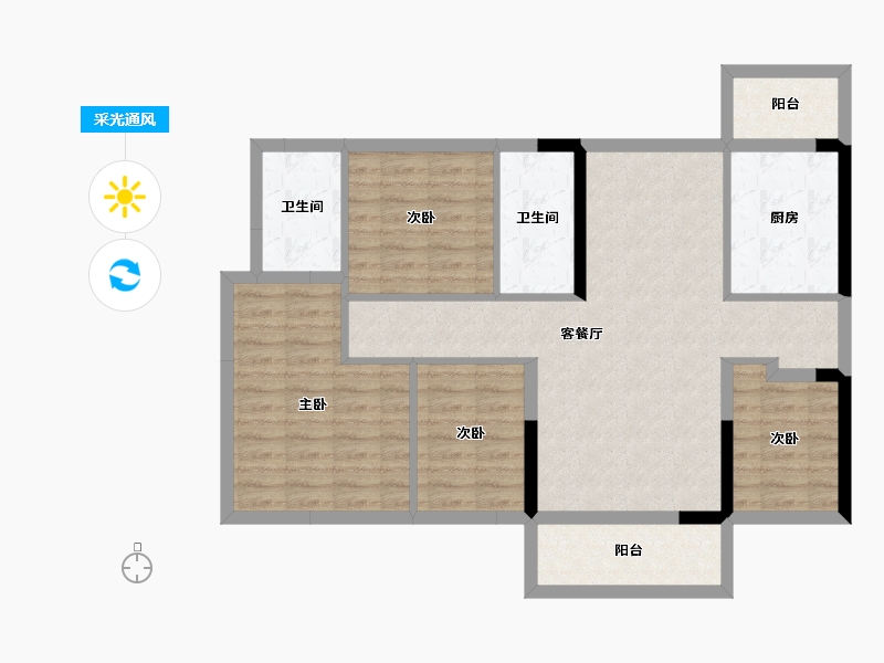 广东省-东莞市-利丰中央华府-92.60-户型库-采光通风