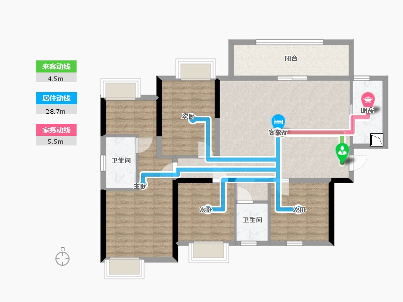 广西壮族自治区-南宁市-中国铁建西派澜岸-103.50-户型库-动静线