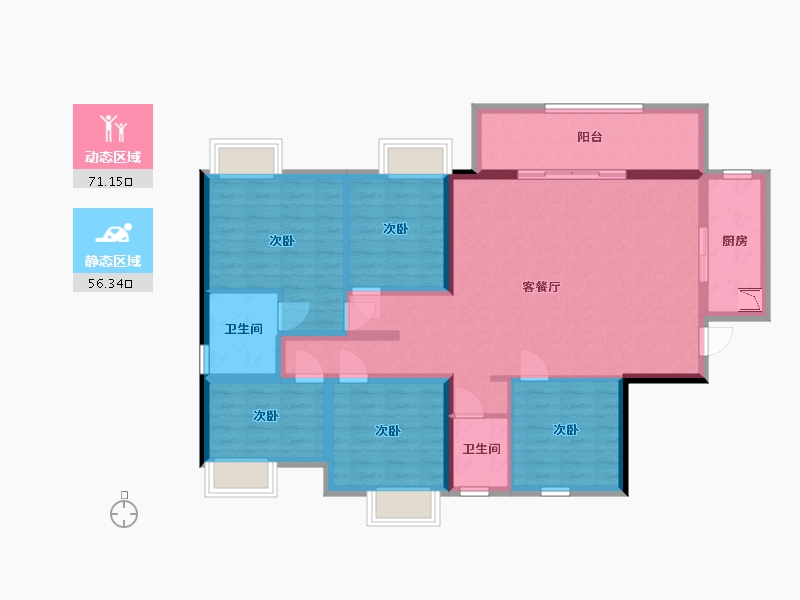 广西壮族自治区-南宁市-中国铁建西派澜岸-113.79-户型库-动静分区