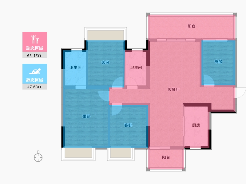 广西壮族自治区-南宁市-九宸府-98.98-户型库-动静分区