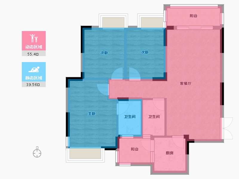 广西壮族自治区-南宁市-振业邕江雅苑-85.31-户型库-动静分区