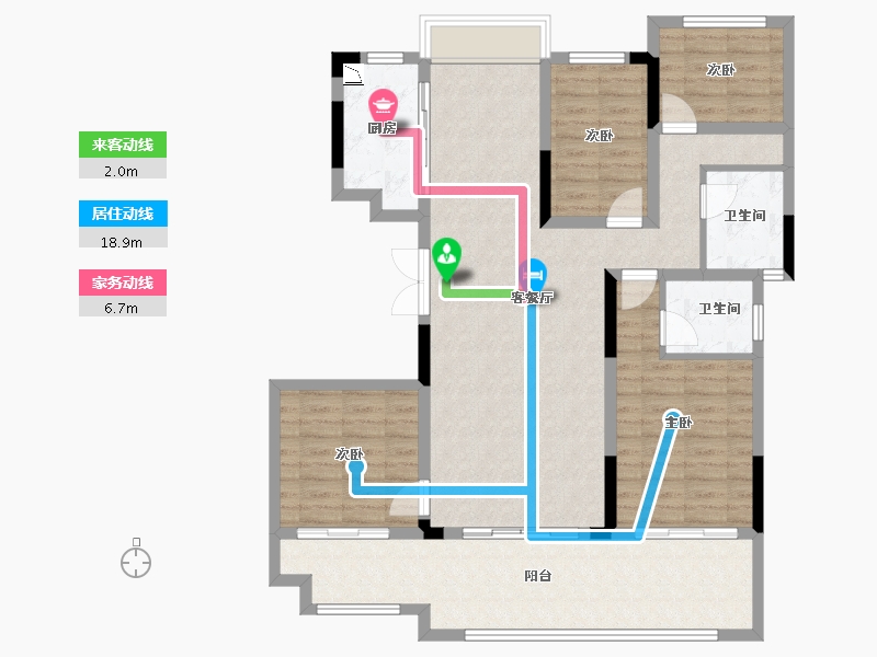 湖南省-湘潭市-湾田九华湖壹号-111.02-户型库-动静线