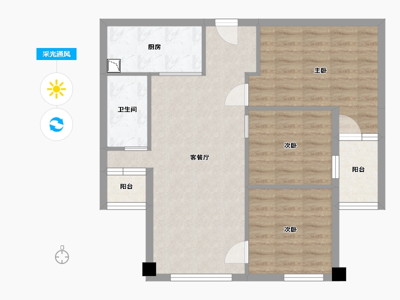 广东省-东莞市-富盈今朝-70.19-户型库-采光通风