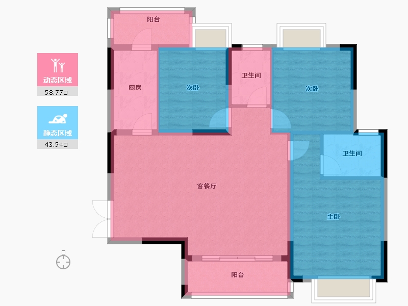 广西壮族自治区-南宁市-振业邕江雅苑-92.23-户型库-动静分区