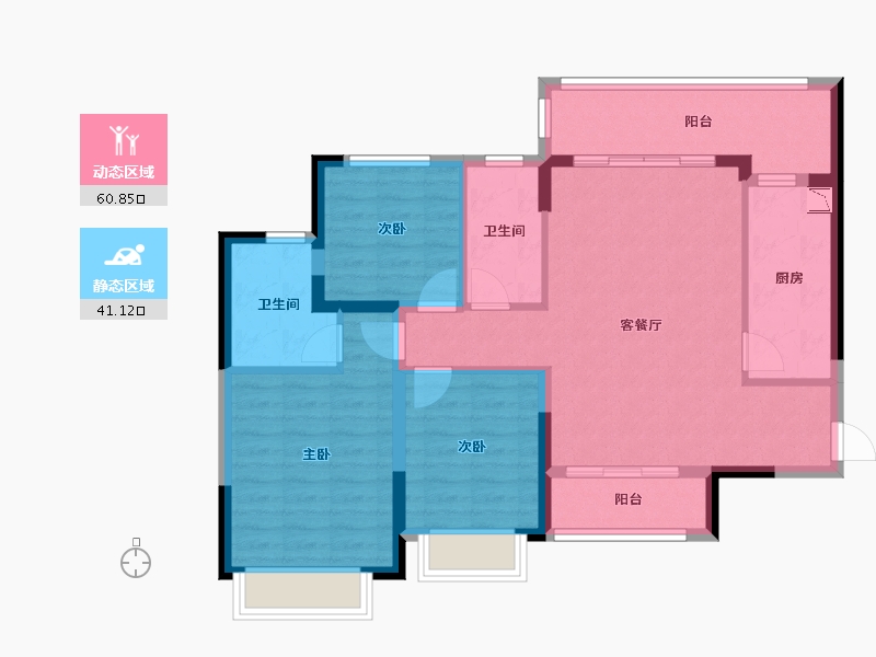 广西壮族自治区-南宁市-南宁恒大城-91.03-户型库-动静分区