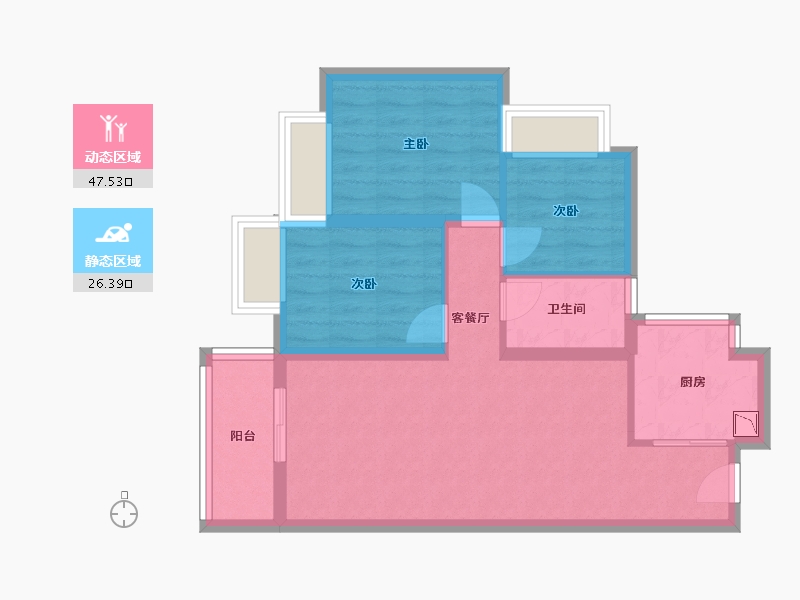 广东省-东莞市-凤岗碧桂园-65.35-户型库-动静分区