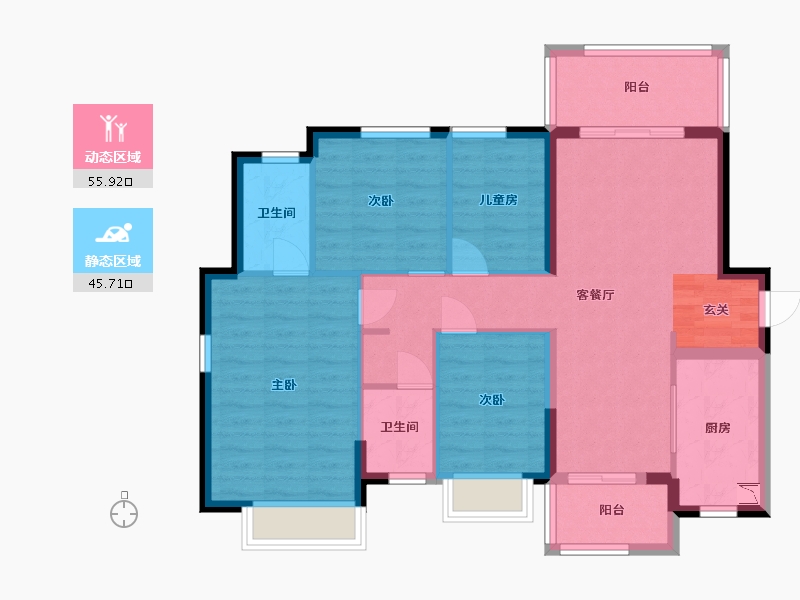 广东省-东莞市-四季悦山-90.77-户型库-动静分区