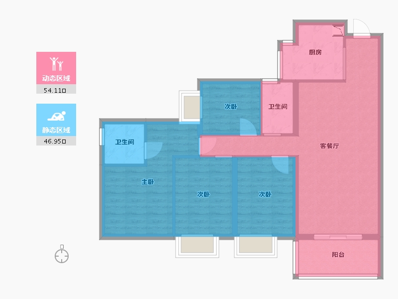 广东省-东莞市-凤岗碧桂园-90.22-户型库-动静分区