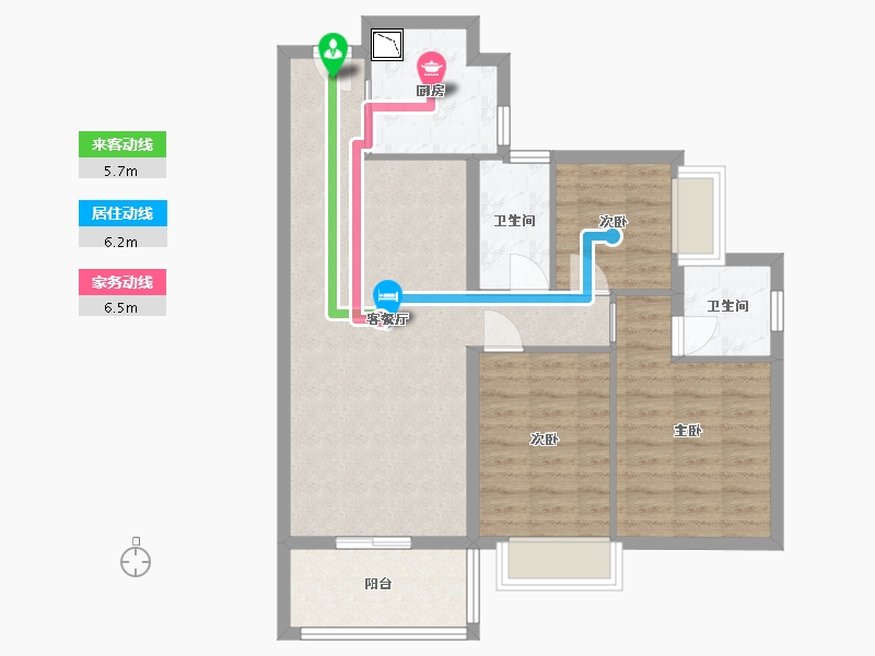 广东省-东莞市-凤岗碧桂园-80.15-户型库-动静线